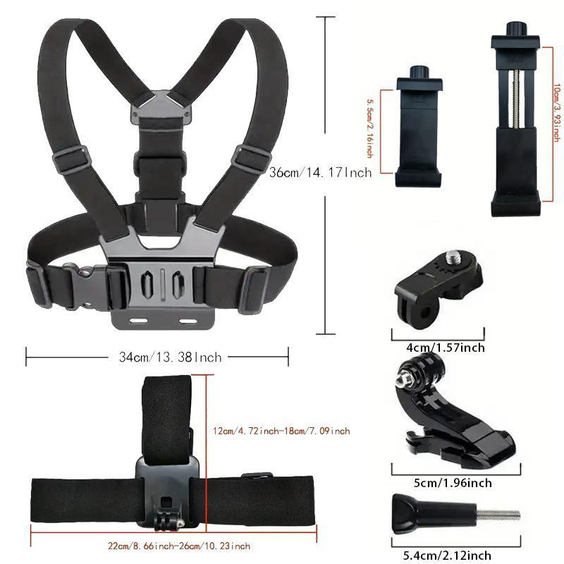 Phone Holder, Action Camera Strap Set with Phone Clip, Durable Smartphone Accessories, Durable Adjustable Fixing Mount for Gopro/Phone/Osmo Action, Sports Camera Accessories, Gift for Boyfriend, Back to School Supplies, Men's Gadgets, Holiday Essentials