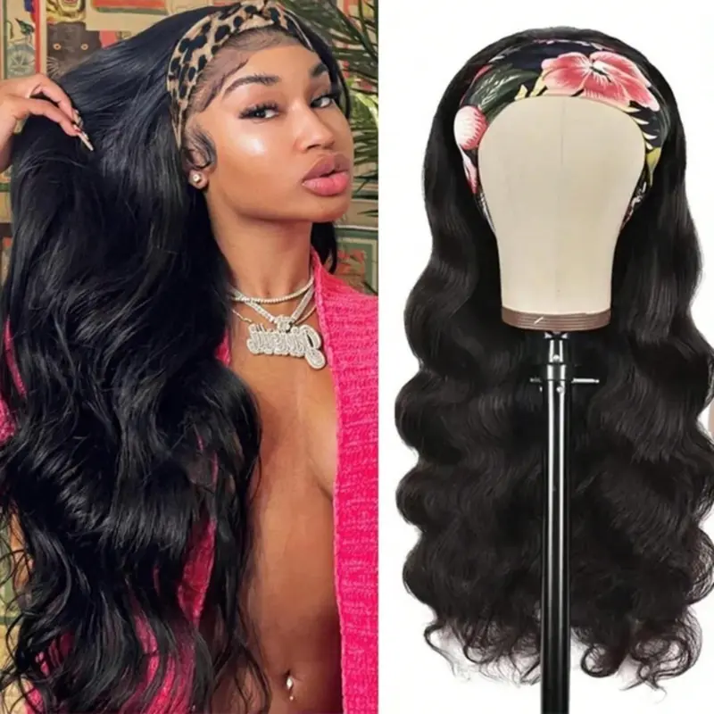 250 Density Glueless Headband Wig Human Hair Body Wave Human 