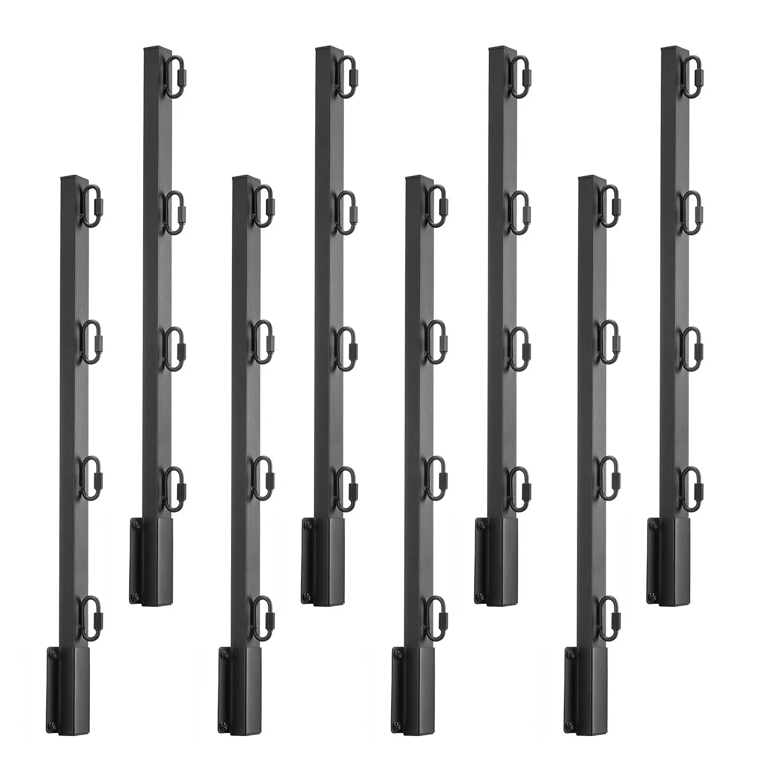 【DealsForYouDays】VEVOR Fence Post Extender, 8 Packs 23.8 in Barbed Wire Arm, Sturdy Steel Fence Height Extender, Flat or Surface Mounted Barbed Wire Extension Arms, Protect Privacy and Prevent Pets Jumping Off