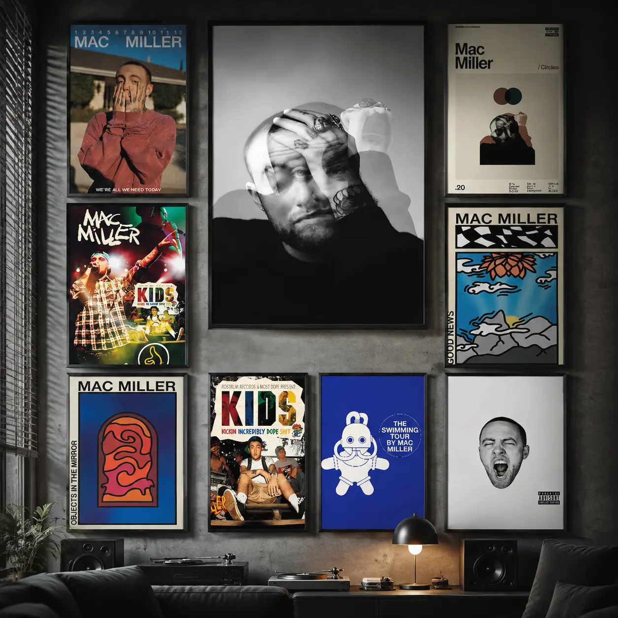 Mac Miller Circles Canvas Poster, Classic Hip Hop Album Wall Art Print, Vintage Music Decor for Bedroom Living Room Studio Bar, Music Fan Holiday Gift