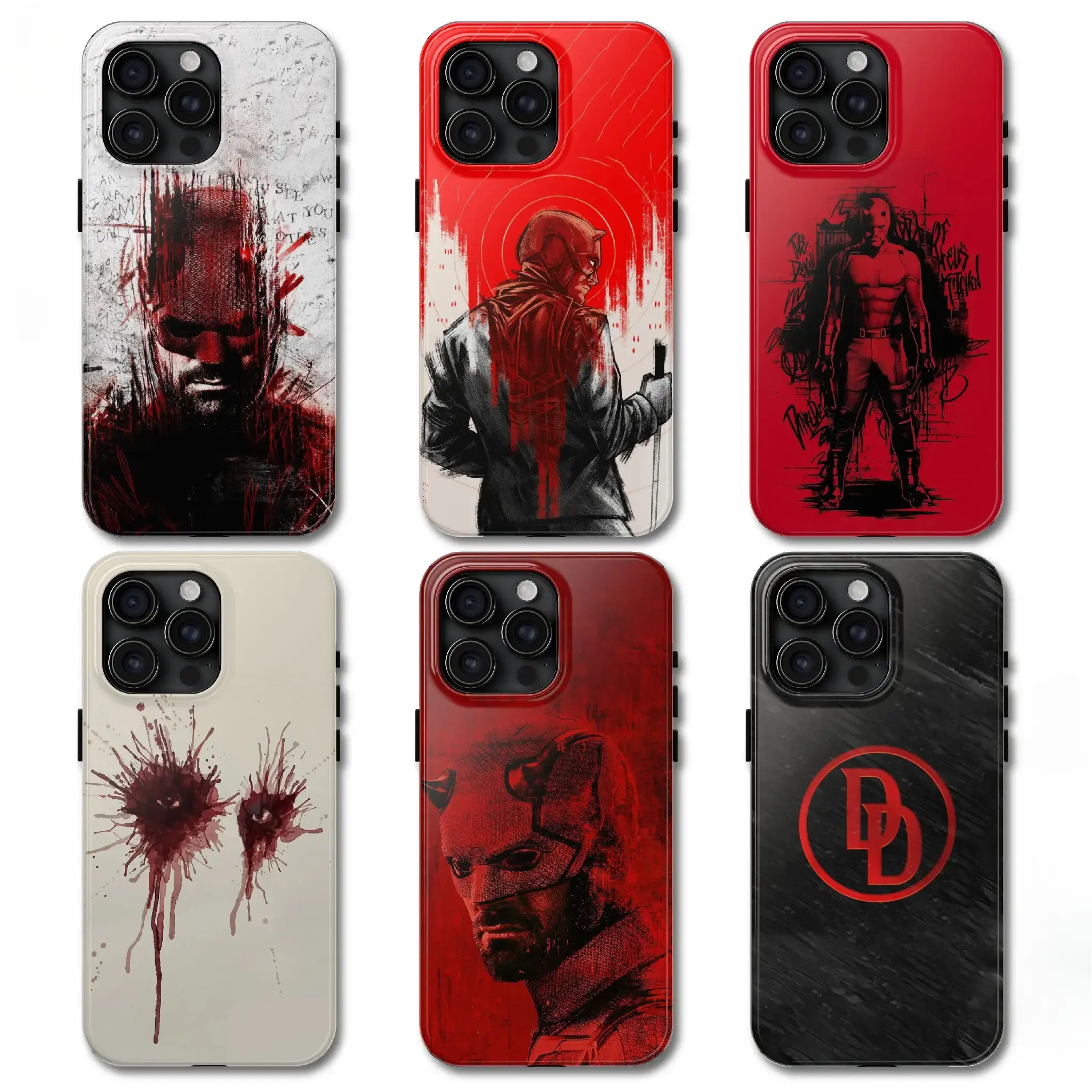 Daredevil 'Reborn Red' Aesthetic TPU Phone Case - Drop-Resistant Protection for iPhone 11, 17 Pro Max/Plus & Samsung Galaxy S23-25 Series, Inspired by Issue #17 Mobile Accessory, Installation