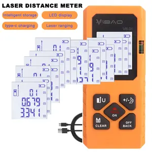 USB Rechargeable Portable Laser Rangefinder, 40m/60m Range, Electronic Angle Sensor, Backlit LCD, Area/volume Measurement, M/in/ft Switching