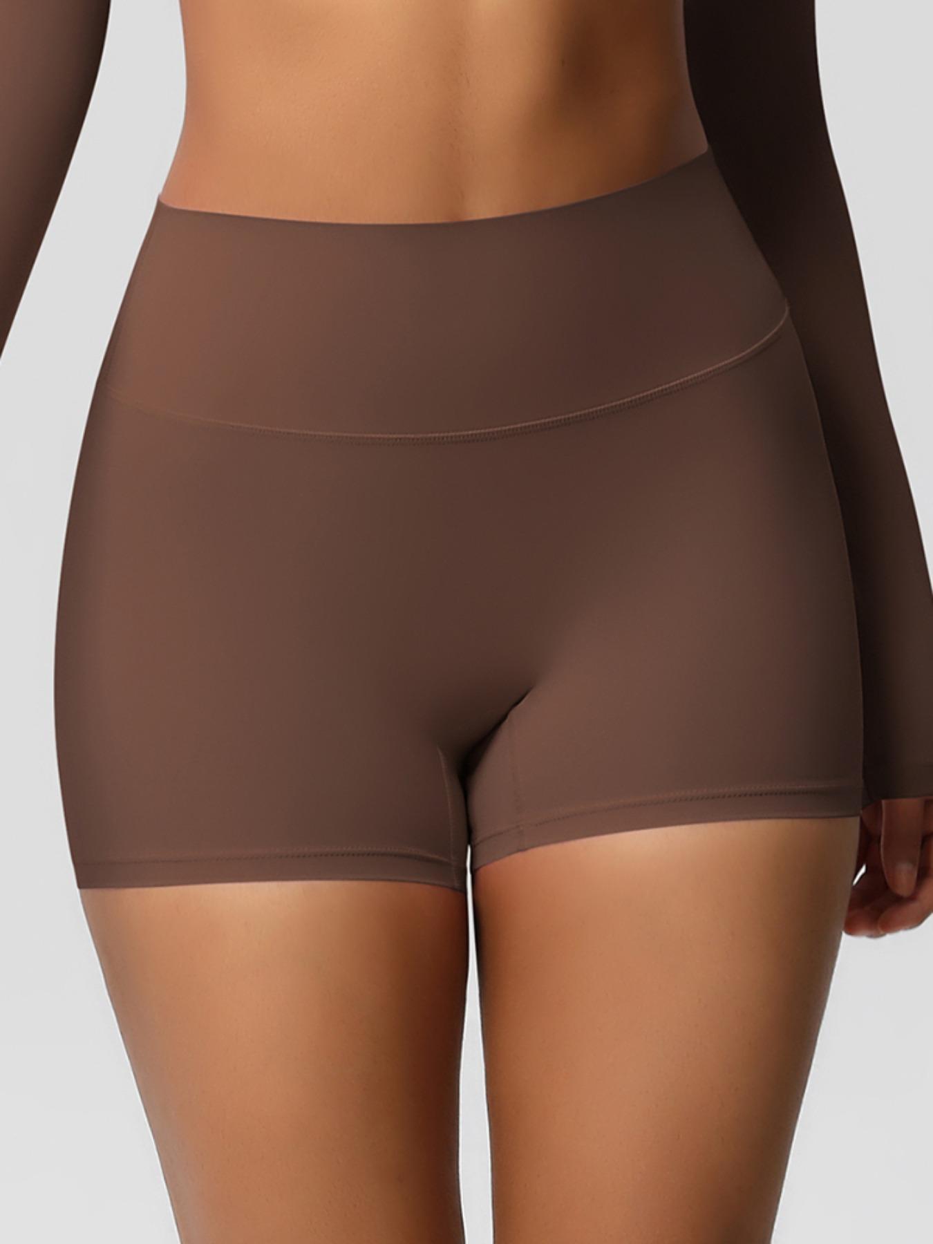 Women's Solid Color High Waist Sports Shorts, High Stretch Comfortable Breathable Tummy Control Butt Lifting Yoga Shorts, Ladies Sportswear for Indoor Outdoor Wear, Soft Stretch Shorts