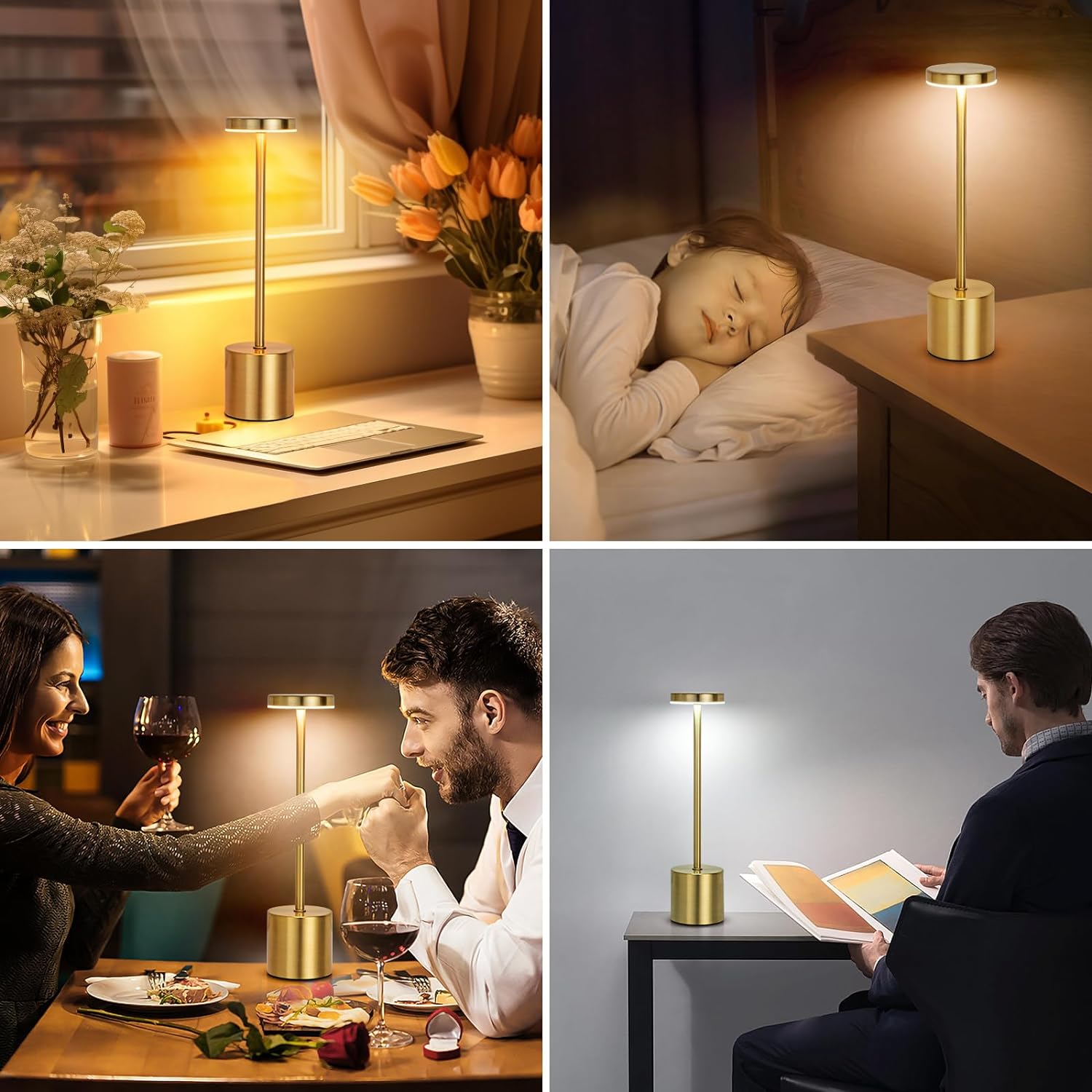 Simple LED Rechargeable Touch Metal Table Lamp Three Colors Bedside Creative Ambient Light Bar Outdoor Decoration Night Light Si Simple LED Rechargeable Touch Metal Table Lamp Three Colors Bedside Creative Ambient Light Bar Outdoor Decoration Night Light Si
