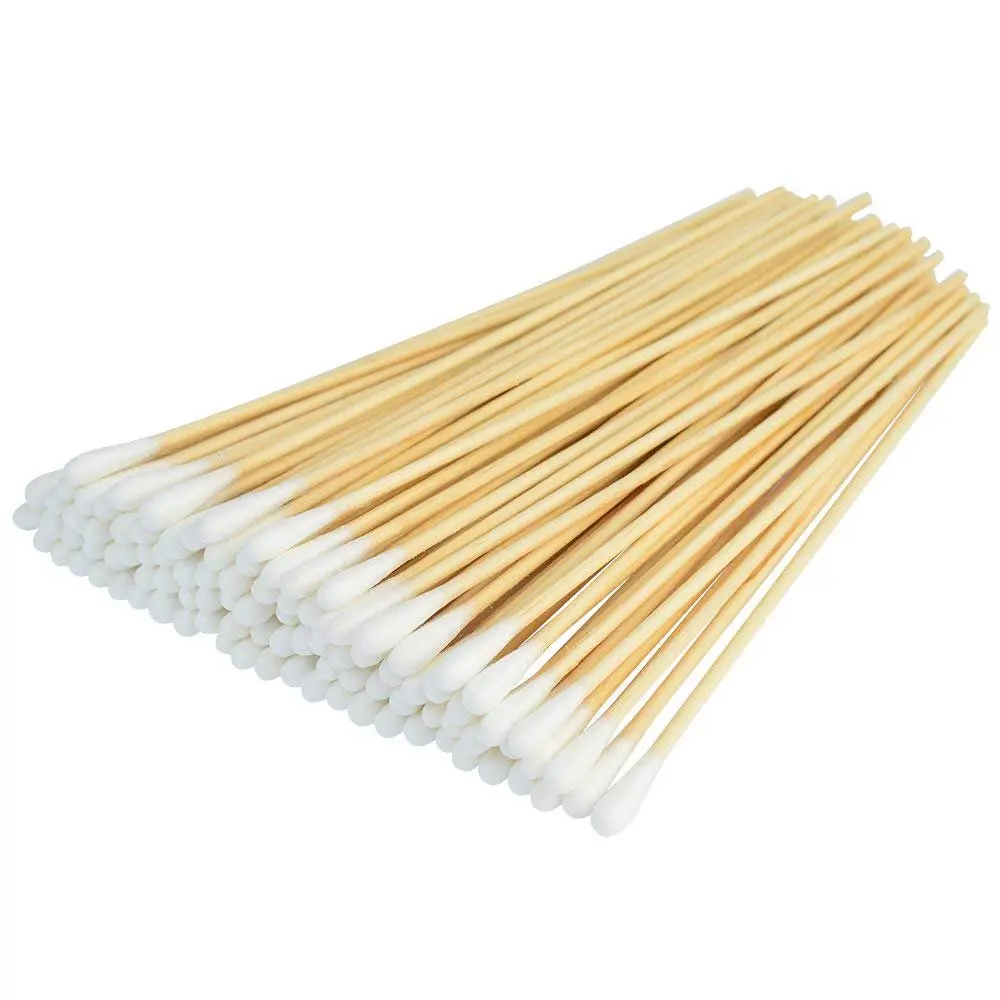 Sterile Cotton Swabs (500 Pcs, 6-in Wooden Stick) - 100 per Bag, Sensitive Skin Safe, for Adults’ Makeup Application & Precision Cleaning, Anti-Oxidant Infused, 6 Inches, Anti-Oxidants, Cleansing, Daily Use, Multi-Pack