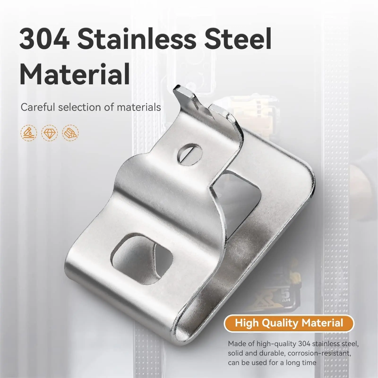 6 Stainless Steel Durable Dewalt Belt Clips, 20v Drill Hook Accessory with Screws, Compatible with Dcd980/dcd985 Series, Essential Tool & Hardware Accessories