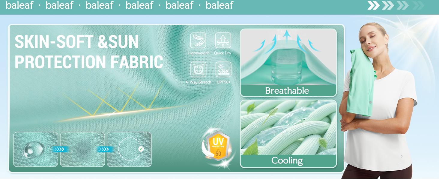 Baleaf Women's Open Back Workout Tops Short Sleeve Athletic Shirts Quick Dry Criss Cross Yoga T-Shirts UPF 50+ Loose Fit for Gym Running