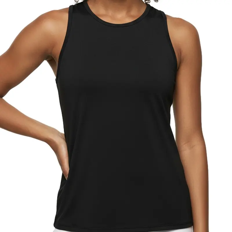Women's Sports Tank Top With Mesh Detail | Long Length Gym Top | Yoga Activewear
