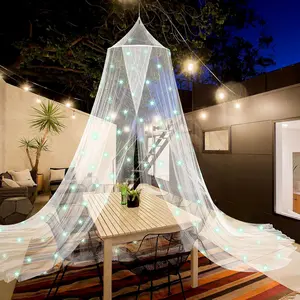 Bed for Girls with Glowing cat, Bed Curtains from Ceiling for Twin Beds, Full Size Beds, Gift for Kids(Glowing Star)