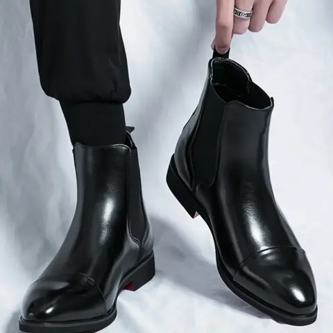 Men's Solid Color Pointed Chelsea Boots, Slip On Style, Comfortable Breathable Boots for Daily Wear and Party #GLOBAL PICKS