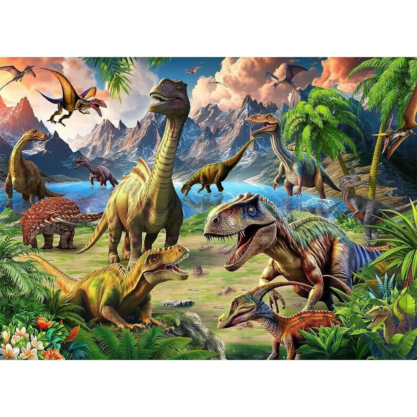 Dinosaur World 100 Piece Puzzle for Kids Children's Learning Educational Toy Gift for Girls 5-10 Years Old