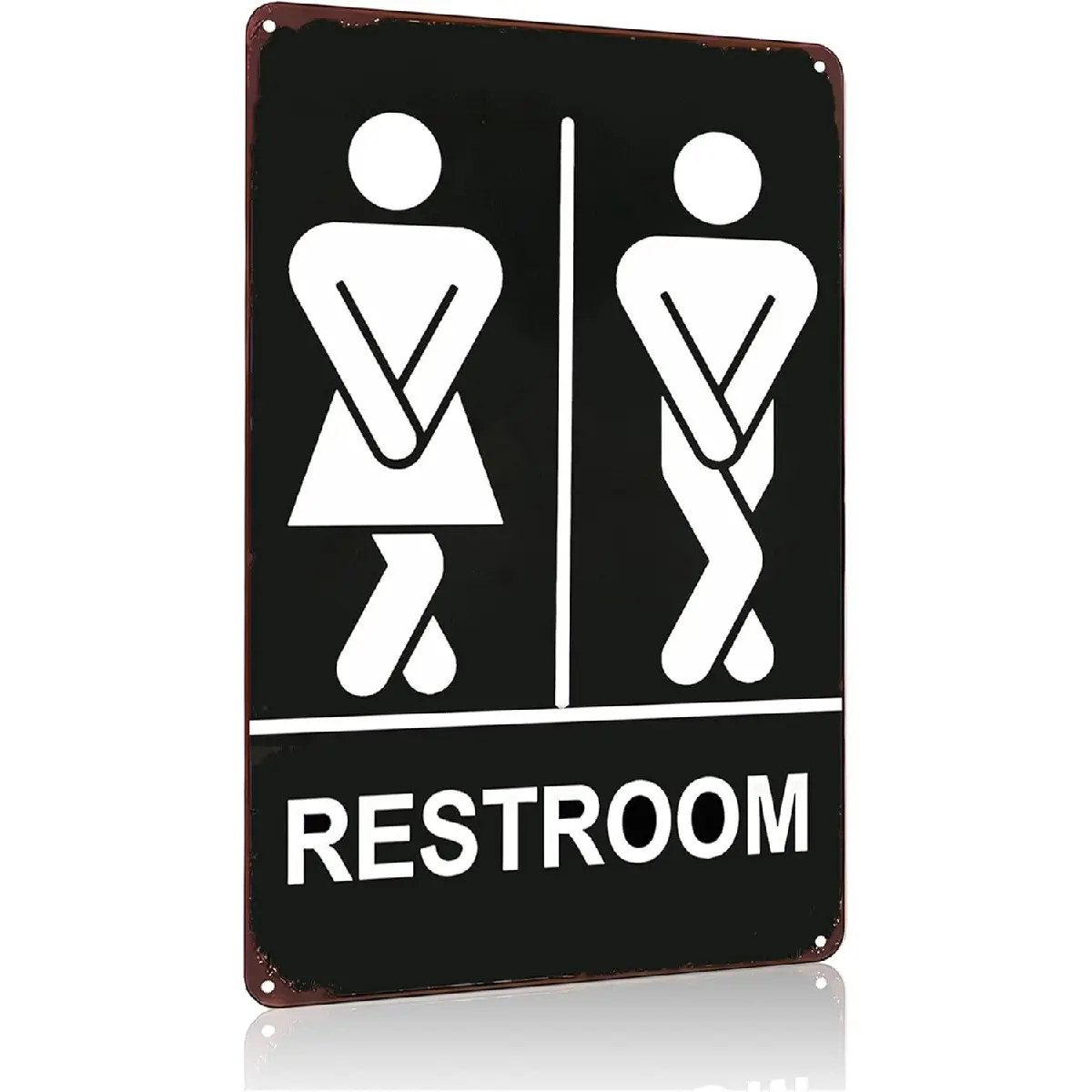 Crazysign Novelty Rustic Industrial Humorous Bathroom Tin Sign - 8x12 in Durable Home Decor Plaque, Men's Home Supplies Gift for Friends (3261), Rectangle, Men's Stuff, Adult