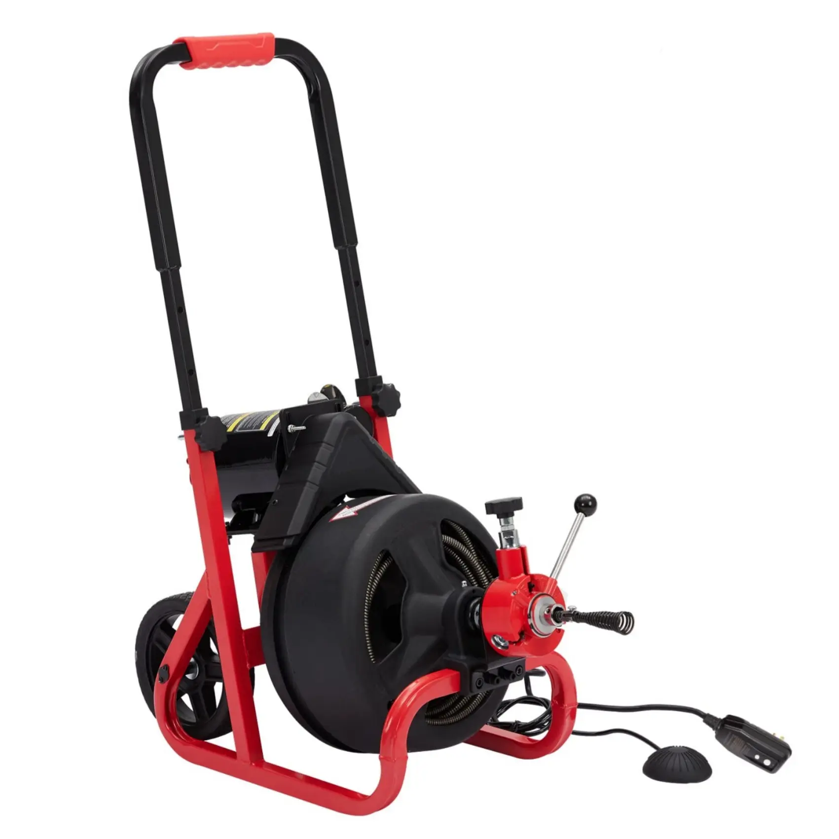 GARVEE 75Ft x 1/2 Inch Drain Cleaner Machine, Auto-feed Electric Drain Auger Professional for 2 to 4 Inch Pipes, with 6 Cutters, Glove, Drain Auger Cleaner Sewer Snake