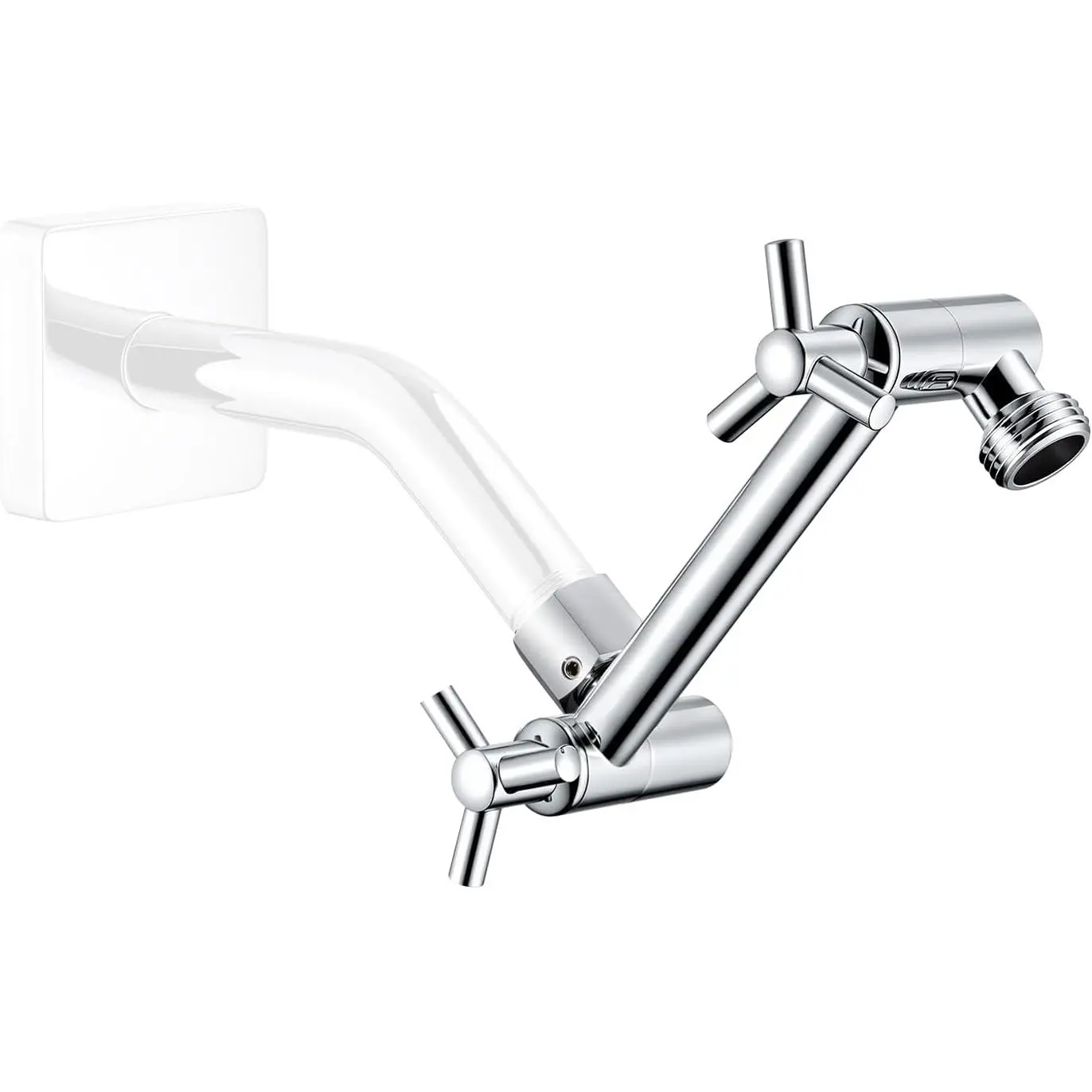 Brass 5 Inch Shower  Extension Arm for Rain and Handheld Shower , Height & Angle Adjustable, Compatible with G1/2  Connector | Easy to Install,  to Last, Angle and Height Adjustable,  Fit