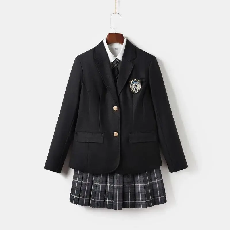 Japanese School Uniforms for Girl Autumn&Winter Multicolor Long Blazer Sets Pleated Skirt JK Sailor Tie Anime Cos Costumes Women