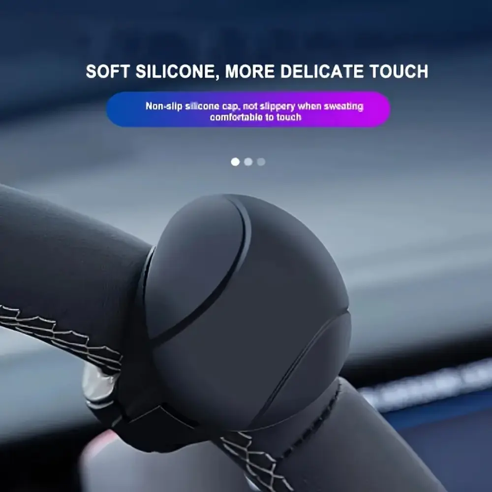 Car Steering Wheel Assist Ball, Non-Slip Silicone Handle, 360° Rotating Single Hand Steering Aid, Universal Portable Car Accessory