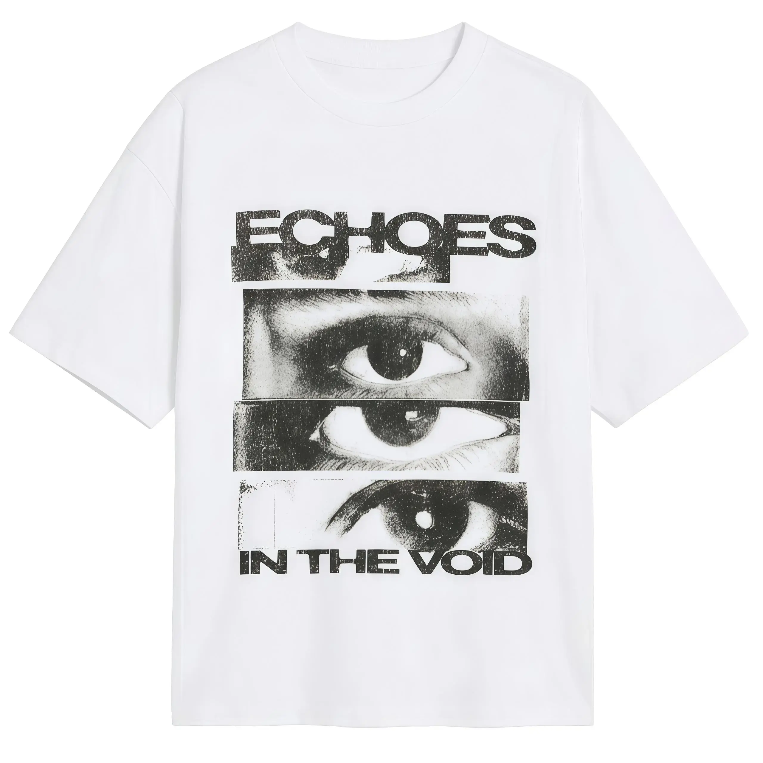 Retro Vintage Eyes Graphic Oversized Cotton Short-Sleeve Casual Menswear T-Shirt - Comfortable Streetwear Top, Summer Vibes Gift for Men Women, Echoes In The Void Fashion Outfit, Tops, Shortsleeve