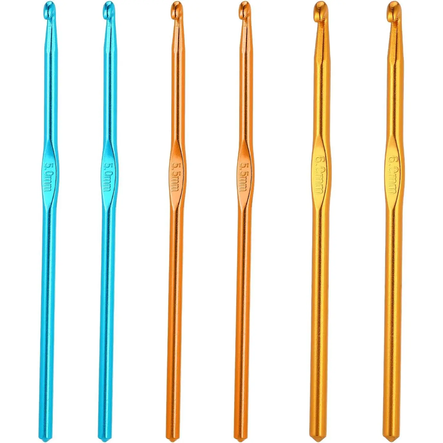 6 count Crochet Hooks Set 5 mm 5.5 mm 6 mm Knitting  Craft Yarn  Crochet  for Beginners Crochet Hobbyists,  Size 8/9/10 ( H/I/J)