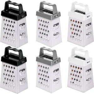 6 Pcs Mini Cheese Grater Professional Box Grater Stainless Steel Fine Coarse Handheld Slicer with 4 Sides Small Box Food Shredder Safe Zester for Kitchen Cheese Garlic Ginger Vegetable Potatoes