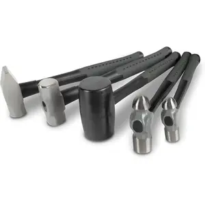 Hammer set, equipped with a shock-absorbing fiberglass handle with a textured grip