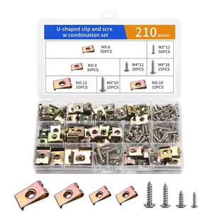 A Man's Tools 210 Pcs Car Universal Expansion Screw Clips Set, Assorted U Clips and Screws: 105 Automotive Trim Screws and 105 Automotive Clipset for Dash Door Panel Interior Trim Fasteners Hardware(M3 M4 M5)