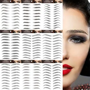 9 Pcs Waterproof Brow Temporary Tattoo Stickers, Realistic Effect, Long-Lasting, Easy Application and Removal, Ideal for Daily Makeup