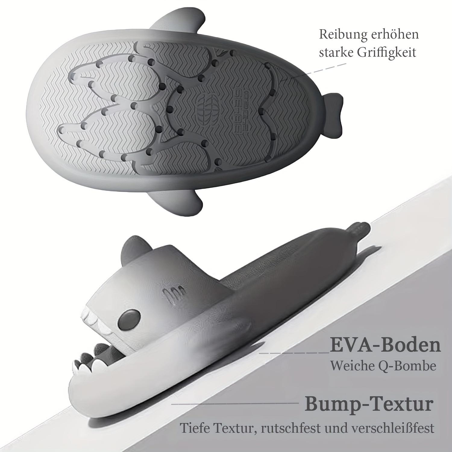 Men's Cute Shark Slides, Casual Non Slip Slippers, Open Toe Shoes For Indoor Outdoor Beach Shower, Spring And Summer