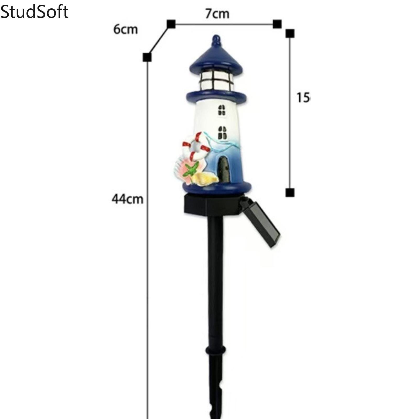 2026 New Solar Powered Lighthouse Garden Lights, LED Resin Nautical Pathway Lights, Outdoor Lawn Decor