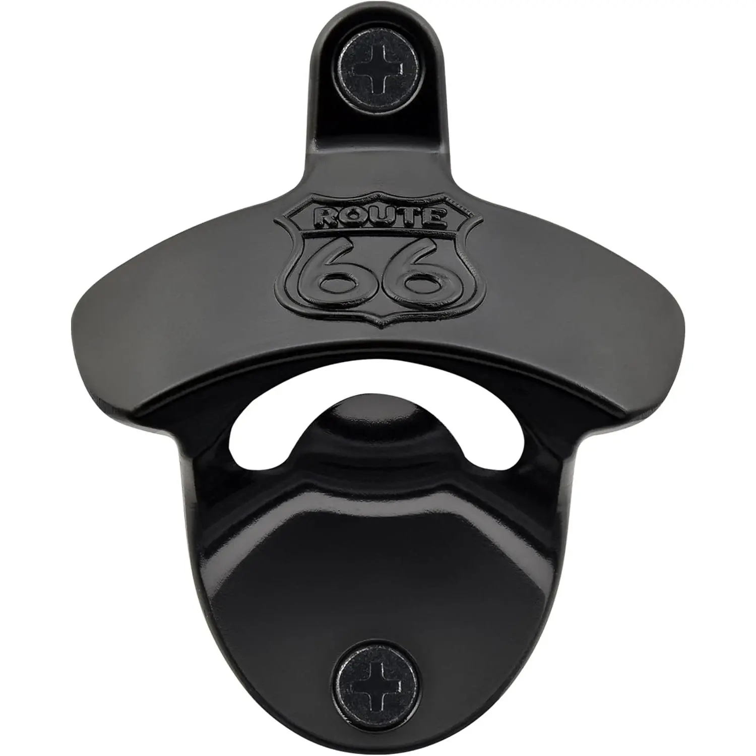 Black Route 66  Bottle  Opener Wall Mount Stainless