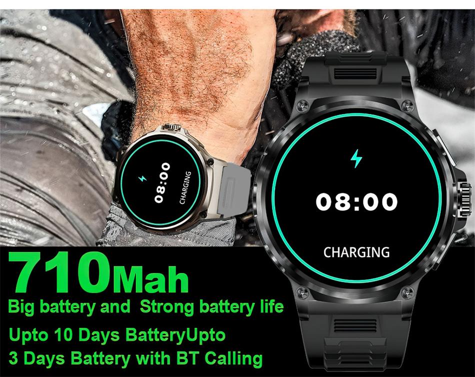 GPS V69 Smart Watch Men 1.85 inch 710 mAh Heart Rate GPS Sports IP68 Waterproof Bluetooth Talk  Smartwatch Man