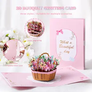 3D floral greeting card, complete with an envelope and a note card, featuring a colorful floral design. This versatile greeting card is perfect for Mother’s Day, Teacher’s Day, Thanksgiving, and Valentine’s Day.