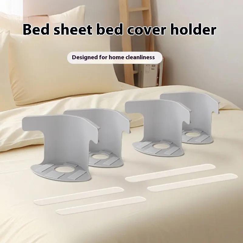 4-Pack Clip-On Bedsheet Grippers Set - Invisible Bed Sheet Corner Holders, Anti-Slip Mattress Fasteners, Durable Bedding Accessories for Home Organization, Bed Sheet Grippers