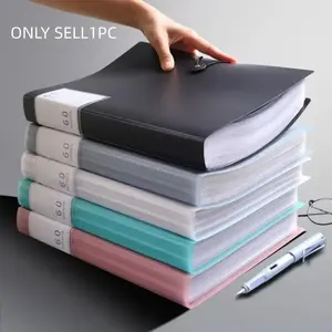 A4 File Folder with 60 Pockets, Multi Pocket Folder, High Transparency Waterproof PP Material, Office Supplies, Files Organizer, Document Holder, Ideal for Home Office School Document Storage Organization