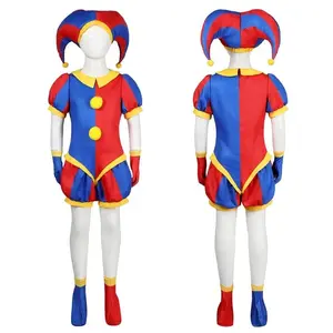 Pomni Cosplay Costume Anime The Amazing Digital Circus Cartoon Uniform Hat Gloves Halloween Party for Women Men Kids Costumes