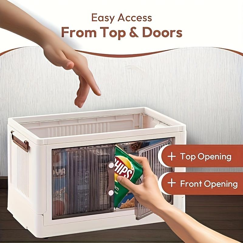 Dustbin with Drawers, Stackable Storage Box with Wheels, Foldable ...