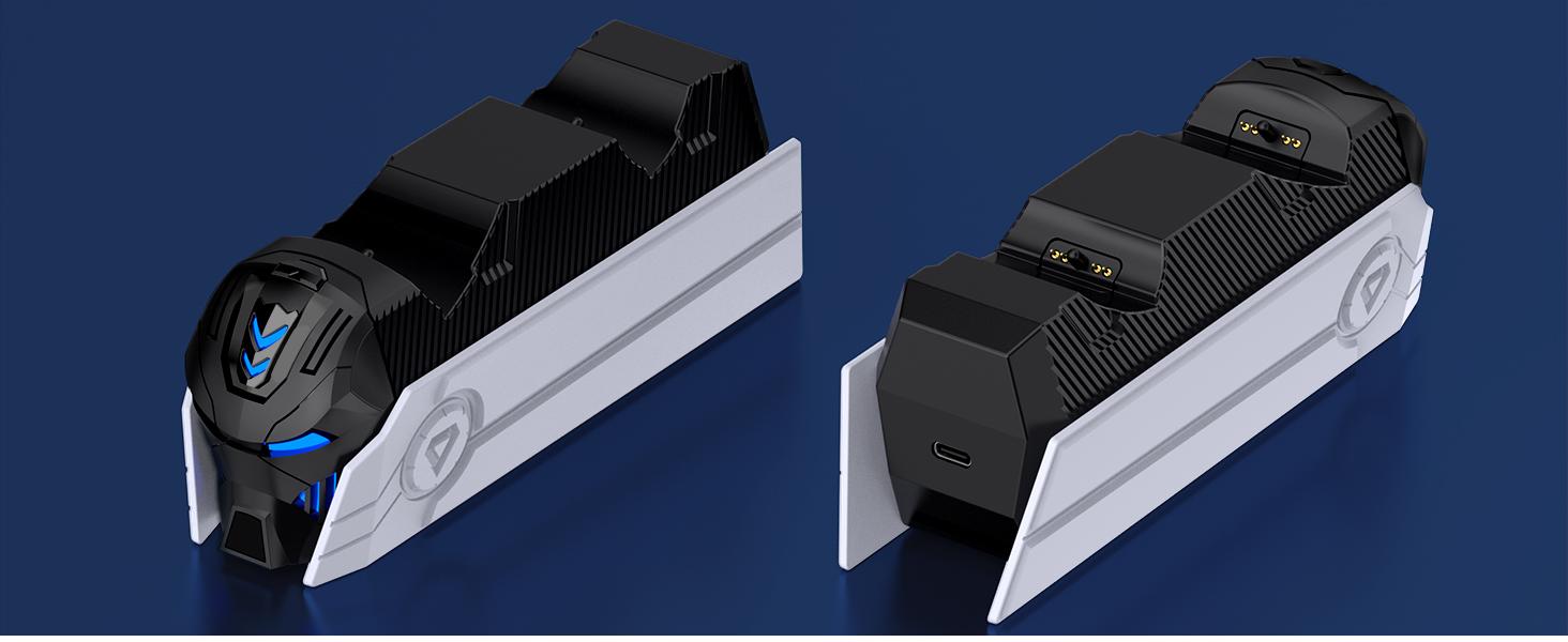 BEBONCOOL PS5 Controller Charger Station for Playstation 5 Dualsense Controllers: Fast PS5 Dual Controller Stand Charger Dock-LED PS5 Controller Charging Station Accessories for Playstation 5 Storage Kit