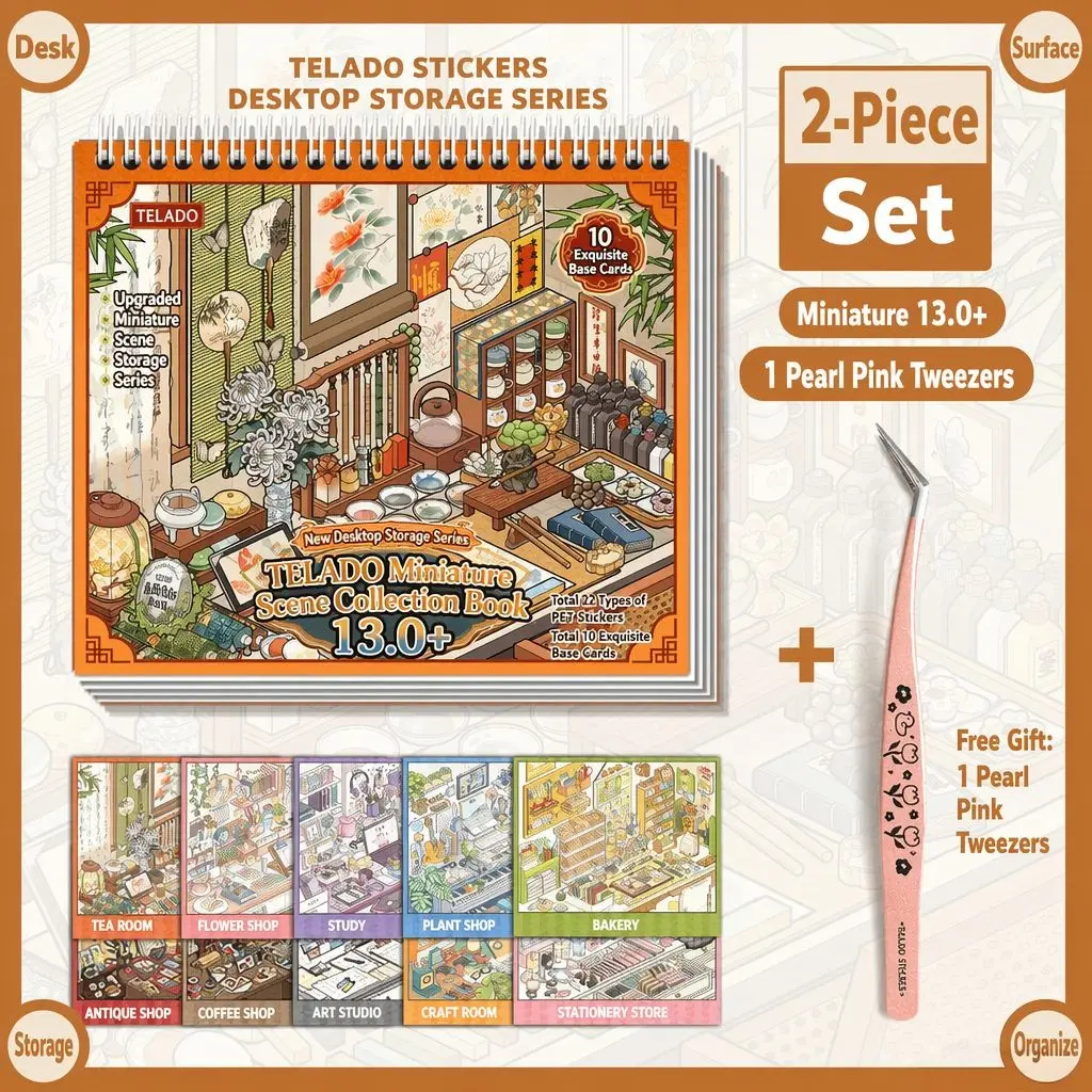 3D Miniature Scene Sticker Book, Version 3.0, Desktop Organizer, DIY Scrapbook Material, Stress Relief Craft Kit, Suitable for All Ages#DioramaStickers#SceneStickers#JournalCollage#ScrapbookingSupplies#CraftStickers#MiniScene#AestheticJournal#LayeredStic