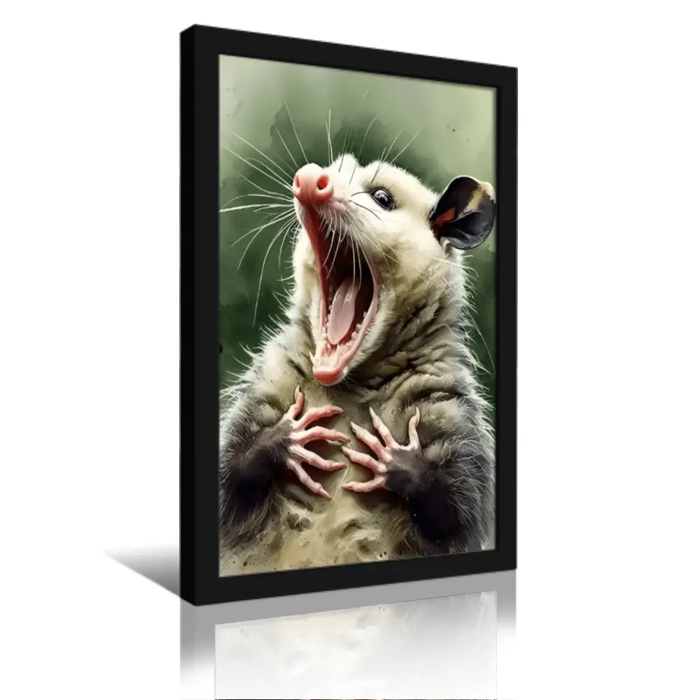 Decorlion Shabby Chic Opossum Poster Canvas Wall Art - Lightweight Funny Animal Humor Ultra HD Print, Fade Resistant Wall Decoration for Quirky Home Kid Room, Custom Photo Gift Idea (New Launch) Michael Minimalist Modern Bar Abstract Print