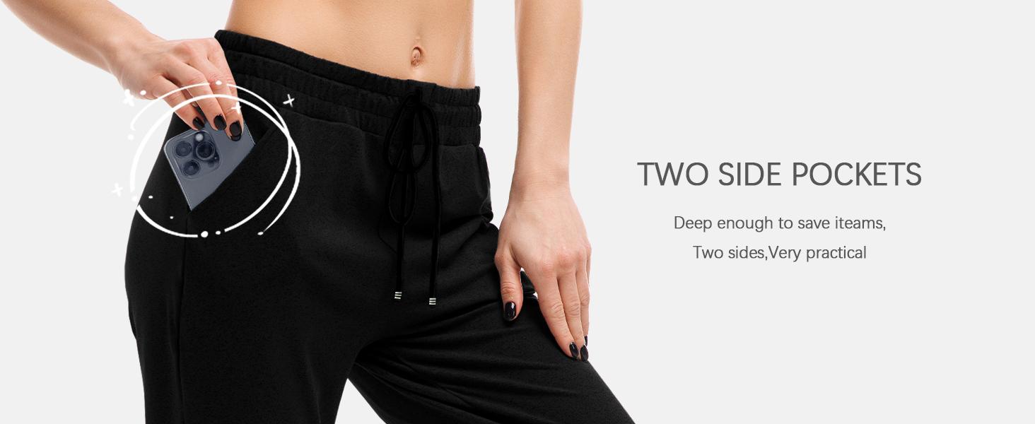 Womens Joggers with Pockets, Drawstring Sweatpants Women for Lounging Jogging Workout and Gym