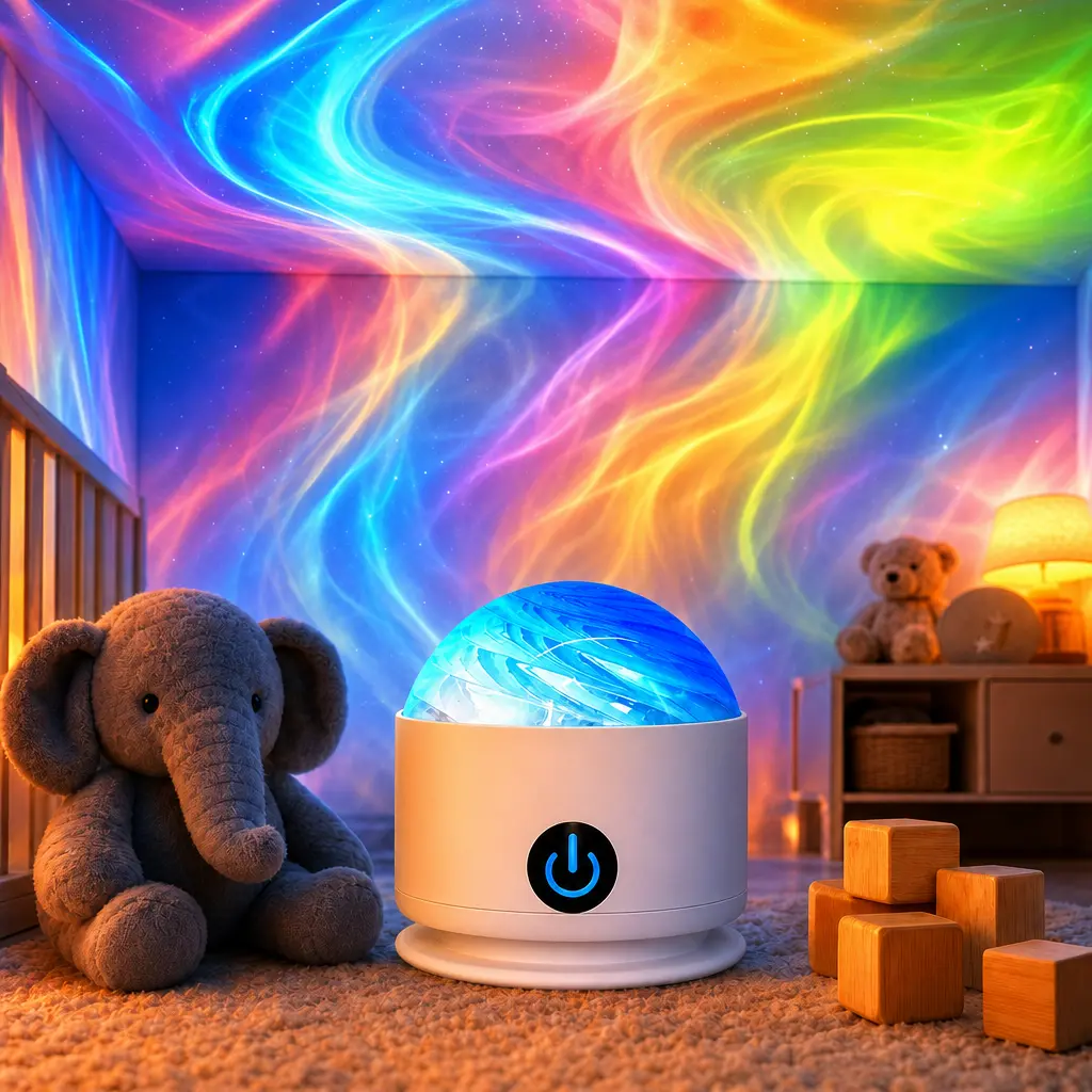 Northern Lights Projector Night Light for Baby - Soft Aurora Galaxy Lamp for Kids Bedroom, Calming Sensory Light for Toddler Play Room, Dimmable Ceiling Projector, Cute Nightlight for Boys Girls Children Room bathroom