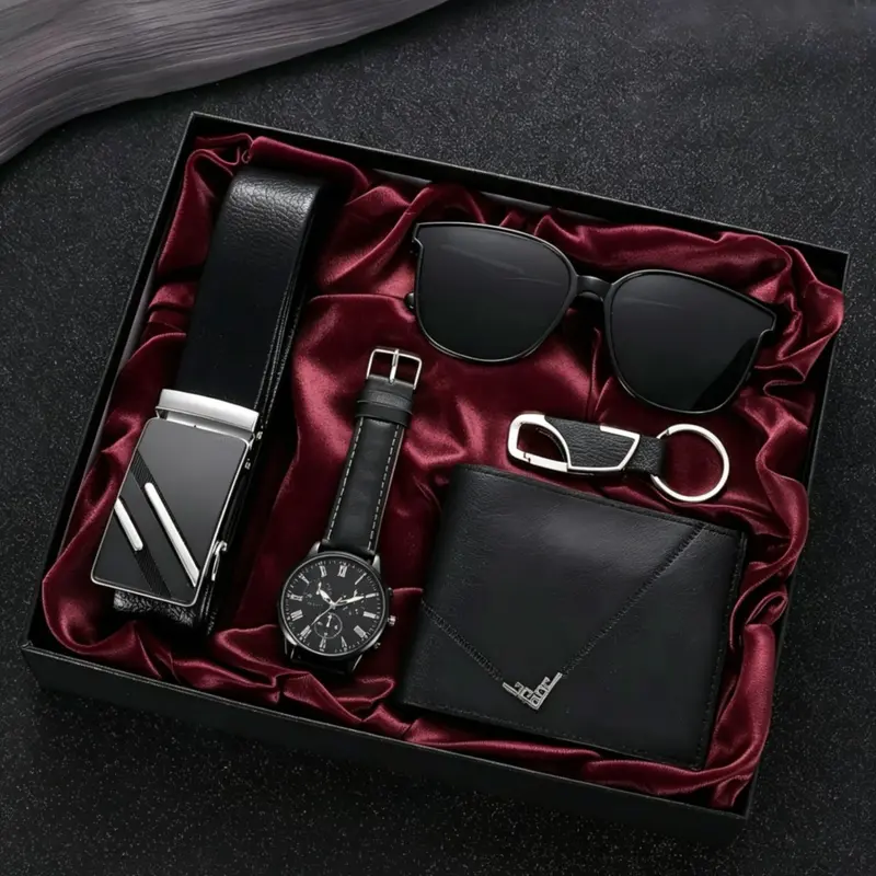 Men's Quartz Business Watch Set, Men's Accessories, Accessories Sets, Gift Box for Daily Wear, Birthday and Father's Day Gifts