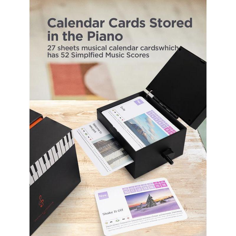 Playable Mini Piano Decor Set – Music Calendar with 52 Sheet Music Cards & Reusable Note Cards, Creative Gift for Music Lovers Playable Mini Piano Decor Set – Music Calendar with 52 Sheet Music Cards & Reusable Note Cards, Creative Gift for Music Lovers