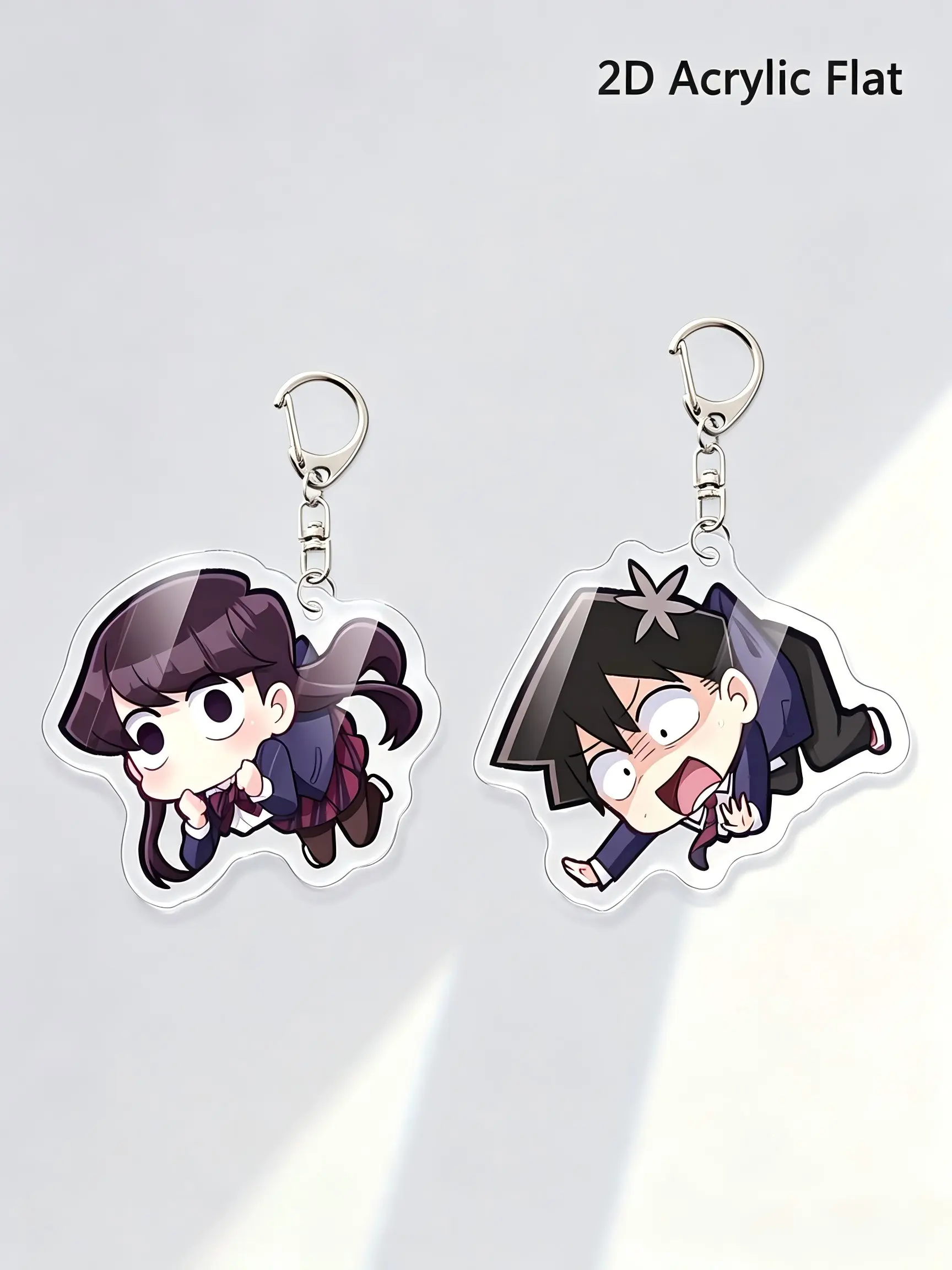 2D Anime Couple Keychain Set, Acrylic Lanyard Keyholder, Dual-Sided Cartoon Design, Cute Fan Collectible, Elegant Small Decorative Pendant, Cute Keychains, Keychain Collectibles