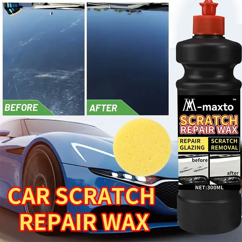 300ml Car Scratch Remover Wax, Remove Fine Scratches, Swirl Marks, Oxidation & Water Stains, Mirror Gloss Polishing, Waterproof Paint Protection Wax, Scratch Repair Wax