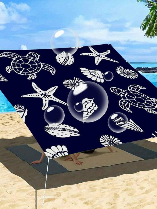 1 PCS Large Outdoor Sunshade Simple and fashionable design elements (8), 4 Fixation Ropes Included Washable for Outside Yard Camp Beach Faderesistant Material, Homeowners, Garden Lovers Beach Sun Shades, Beach Shade