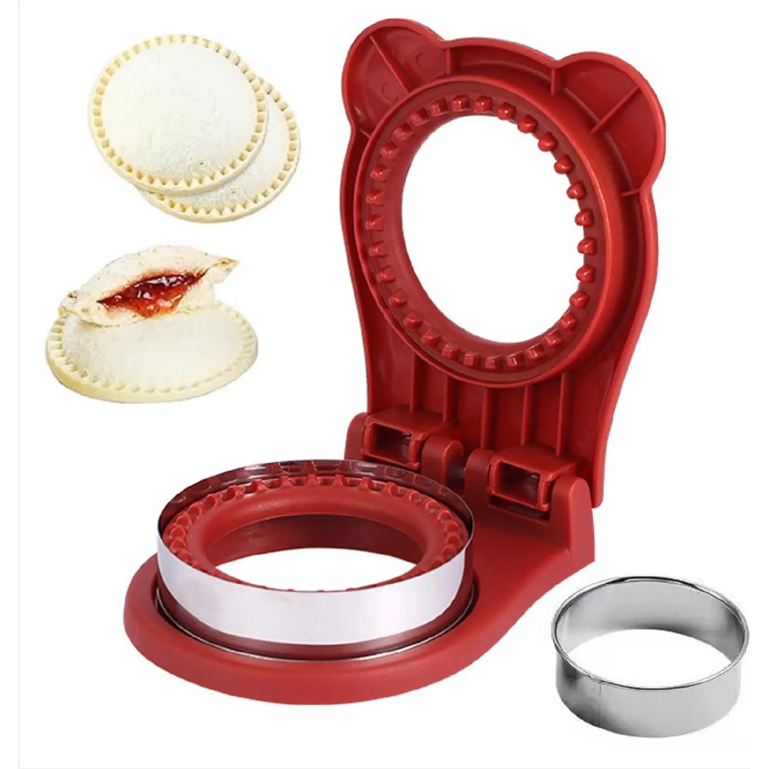 Sandwich Cutter and Sealer, Sandwich Cutter for Kids, Bread Sandwich Decruster, Uncrustables Sandwich Maker, DIY Cookie Cutters, Great for Lunchbox and Bento Box - Boys Girls Kids (Red)