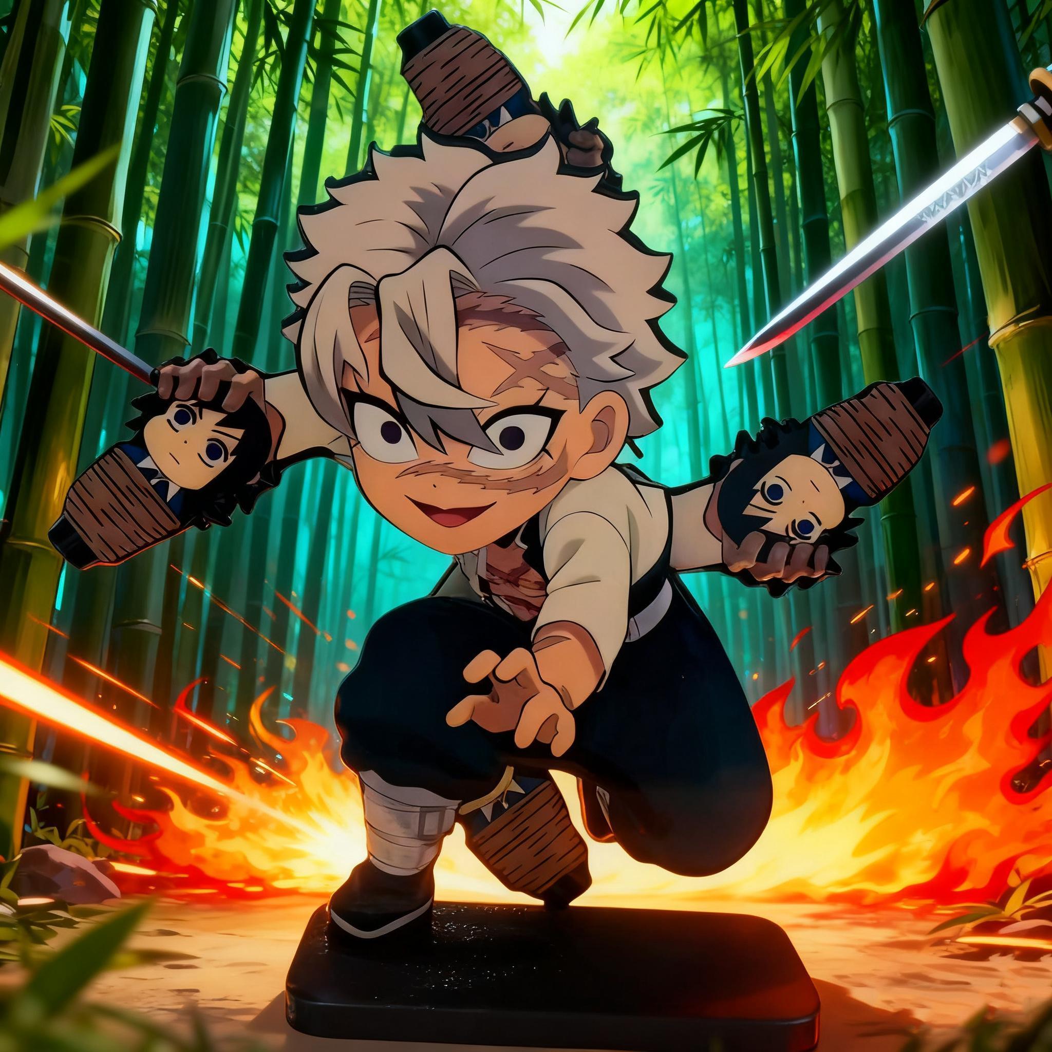 Demon Slayer Anime Peripheral Hand Can Rotate Ornament Shinazugawa Sanemi Tomioka Giyuu 5CM Acrylic Stand Figure Fans Gift