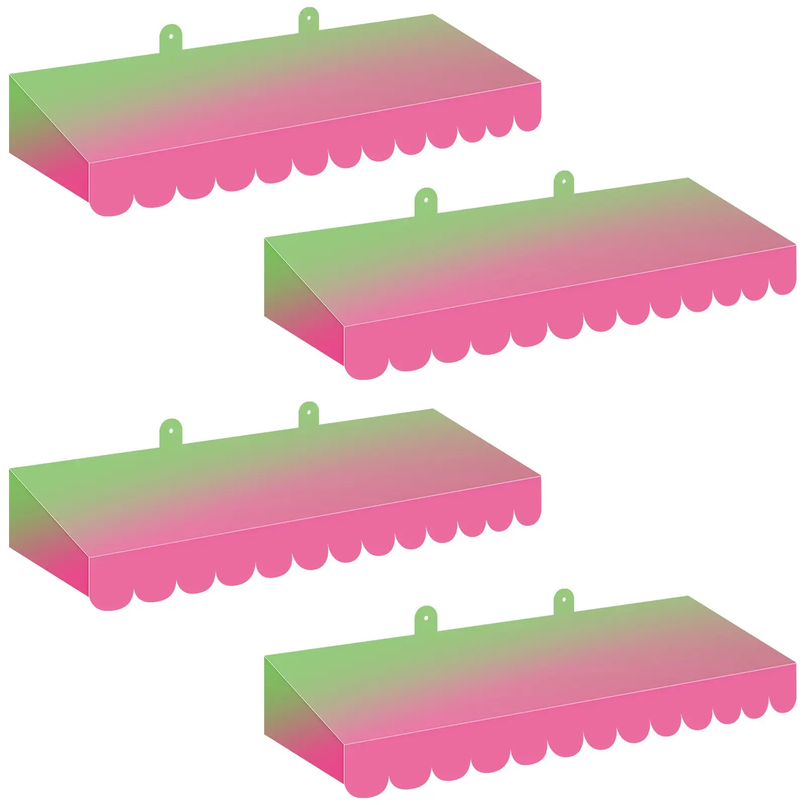 4 Pack Halloween Circus 3D Awning Wall Decorations Pink and Green Decorations 3D Stripe Cardboard Witch Awning Decoration Gradient Halloween Party Supply for Witch Wedding Birthday