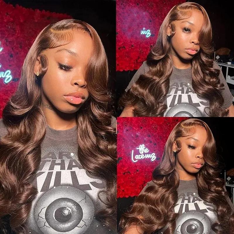 Bling Hair 13x6 13x4 Hd Pre Plucked Lace Chocolate Brown Color Wig Human Hair 34 Inch Lace Front Wigs Human Hair Pre Plucked With Baby hair Colored Hd Lace Frontal Wigs For Black Women TikTokShopHolidayHaul