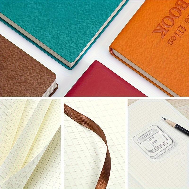 A5 Grid Notebook, 1 Count Vintage Cover Notebook, Travel Diary School Office Meeting Record Notebook, Stationery Supplies, School Supplies, Soft Cover Notebook